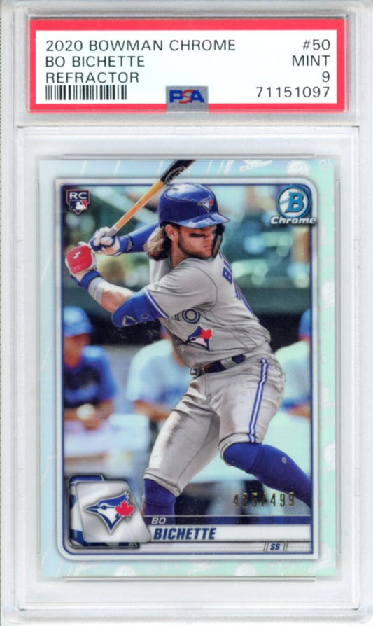 2020 Bowman Chrome Refractor #50 Bo Bichette RC Rookie Baseball - PSA 9 Image 1
