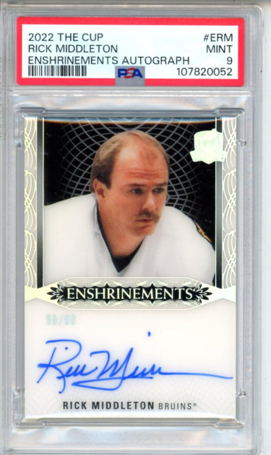 2022-23 The Cup Enshrinements #ERM Rick Middleton 98/99 Auto Hockey PSA 9 Image 1