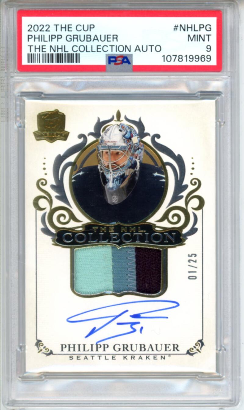 2022-23 The Cup Collection Philipp Grubauer Patch Auto 1/25 Hockey PSA 9 Image 1