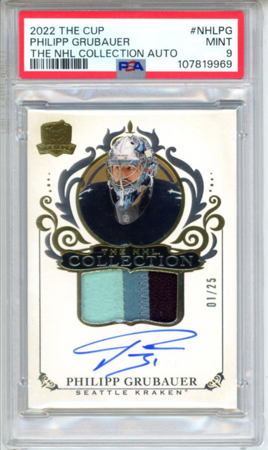 2022-23 The Cup Collection Philipp Grubauer Patch Auto 1/25 Hockey PSA 9 Image 1