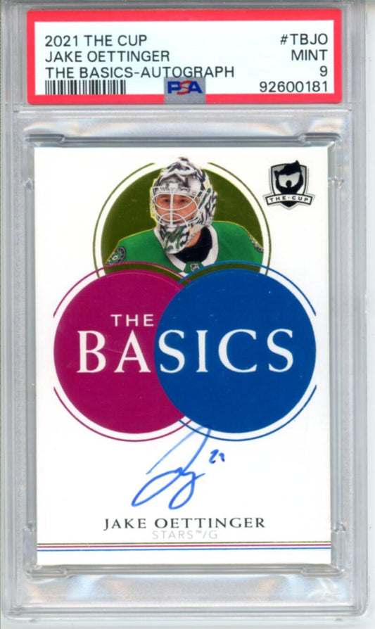 2021-22 The Cup The Basics #TBJO Jake Oettinger Autograph Hockey PSA 9 Image 1