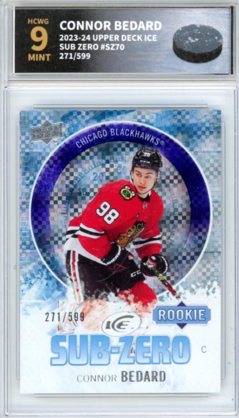 2023-24 Upper Deck Ice Sub Zero #SZ70 Connor Bedard 271/599 Rookie RC HCWG 9   Image 1