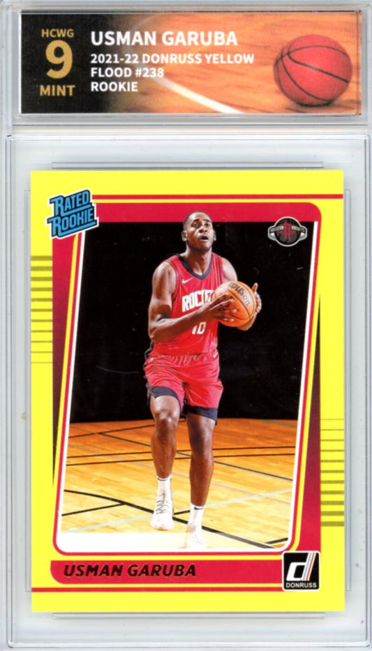 2021-22 Donruss Yellow Flood #238 Usman Garuba Basketball Rookie RC HCWG 9   Image 1