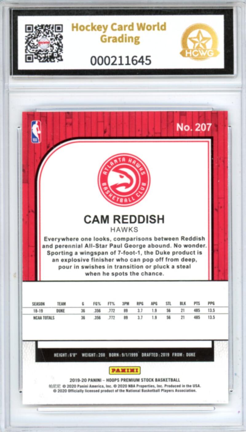 2019-20 Hoops Premium Stock Prizms Silver #207 Cam Reddish Rookie RC HCWG 9 Image 2