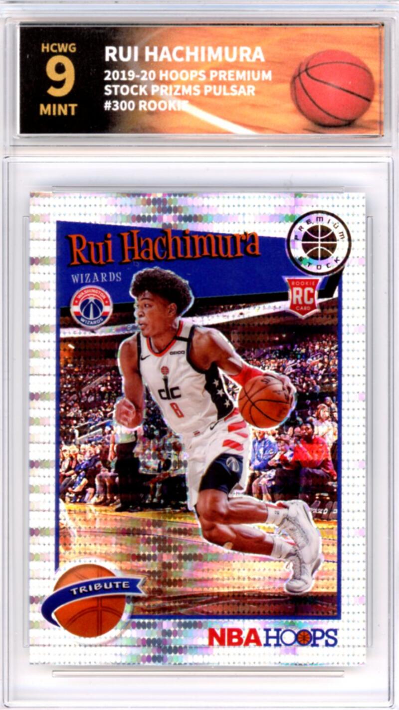 2019-20 Hoops Premium Stock Prizms Pulsar #300 Rui Hachimura Rookie RC HCWG 9 Image 1