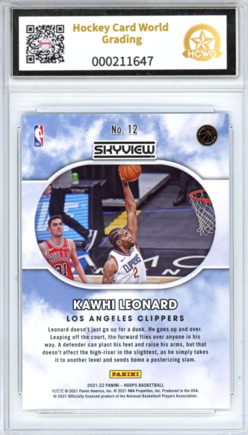 2021-22 Panini Hoops Skyview #12 Kawhi Leonard Basketball Rookie RC HCWG 9 Image 2