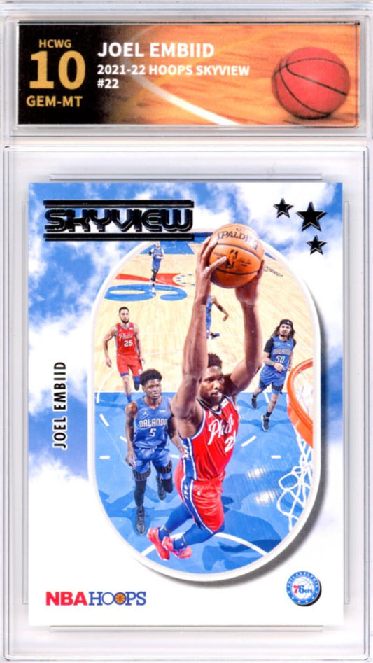 2021-22 Panini Hoops Skyview #22 Joel Embiid Basketball Rookie RC HCWG 10 Image 1