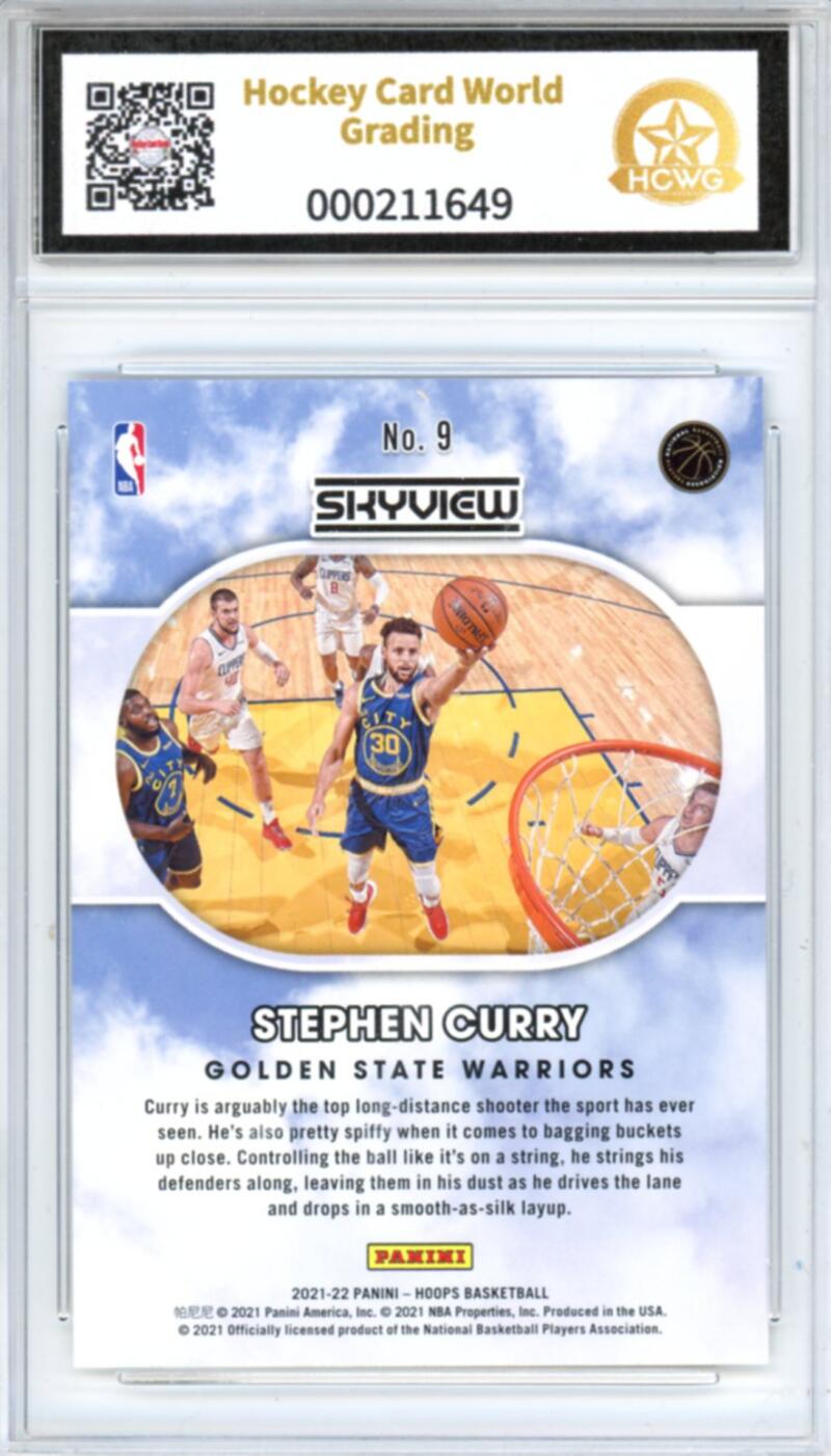 2021-22 Panini Hoops Skyview #9 Stephen Curry Basketball Rookie RC HCWG 10 Image 2