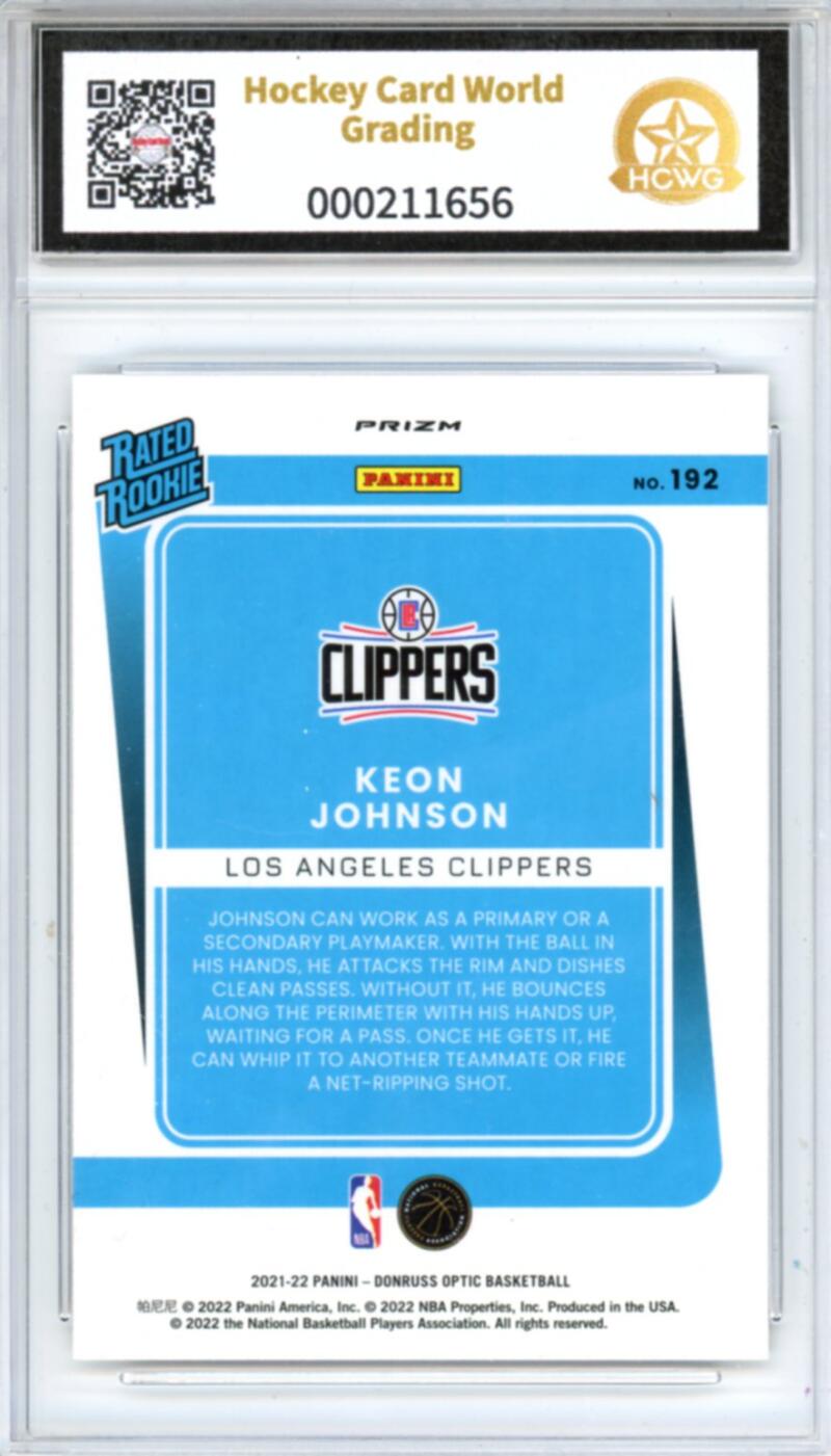 2021-22 Donruss Optic Holo #192 Keon Johnson Rookie RC Basketball HCWG 9 Image 2