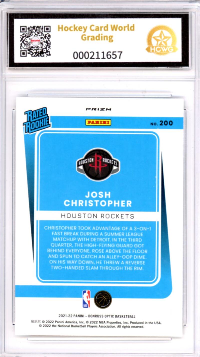 2021-22 Donruss Optic Holo #200 Josh Christopher Rookie RC Basketball HCWG 10 Image 2