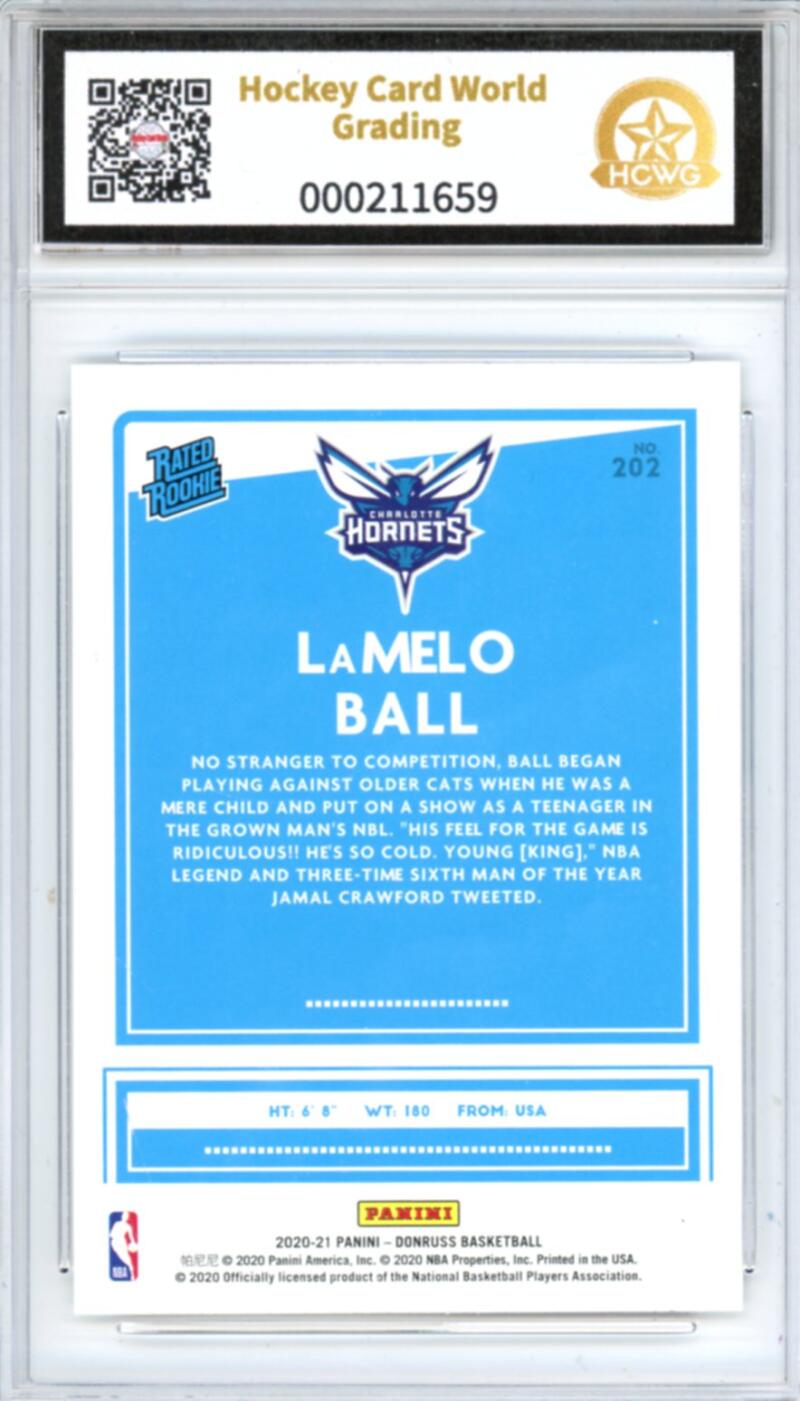 2020-21 Panini Donruss #202 LaMelo Ball RR Rookie RC Basketball HCWG 9 Image 2