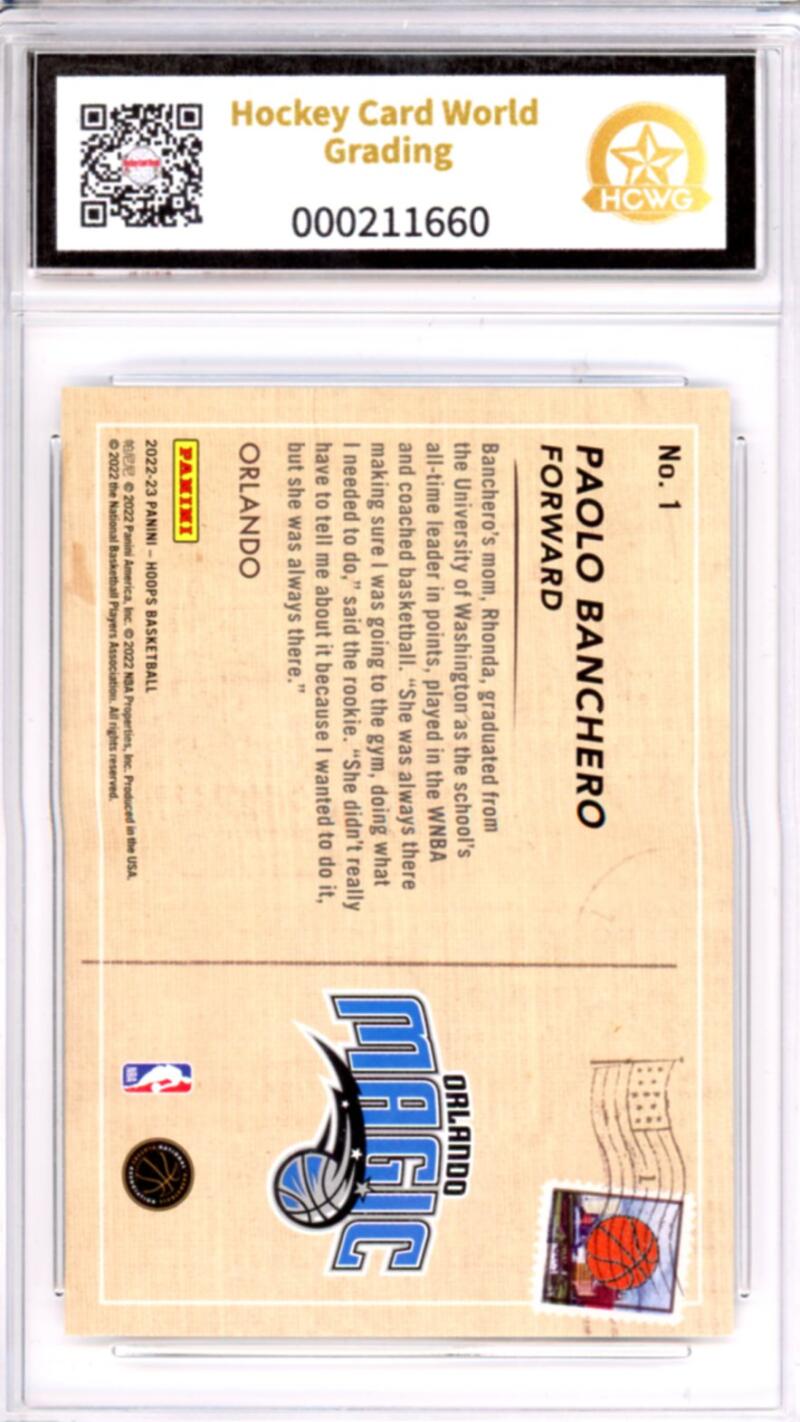 2022-23 Panini Hoops Rookie Greetings #1 Paolo Banchero Basketball HCWG 9 Image 2
