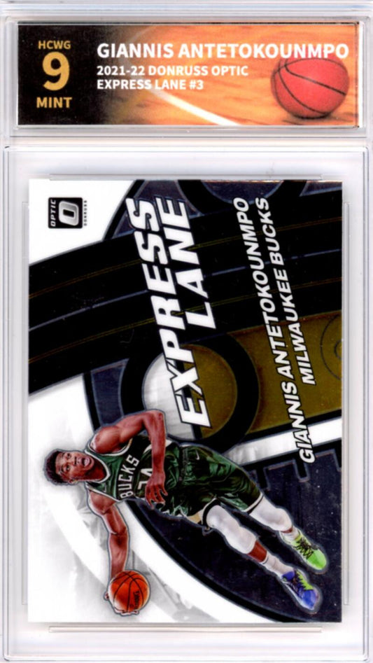 2021-22 Donruss Optic Express Lane #3 Giannis Antetokounmpo Basketball HCWG 9 Image 1
