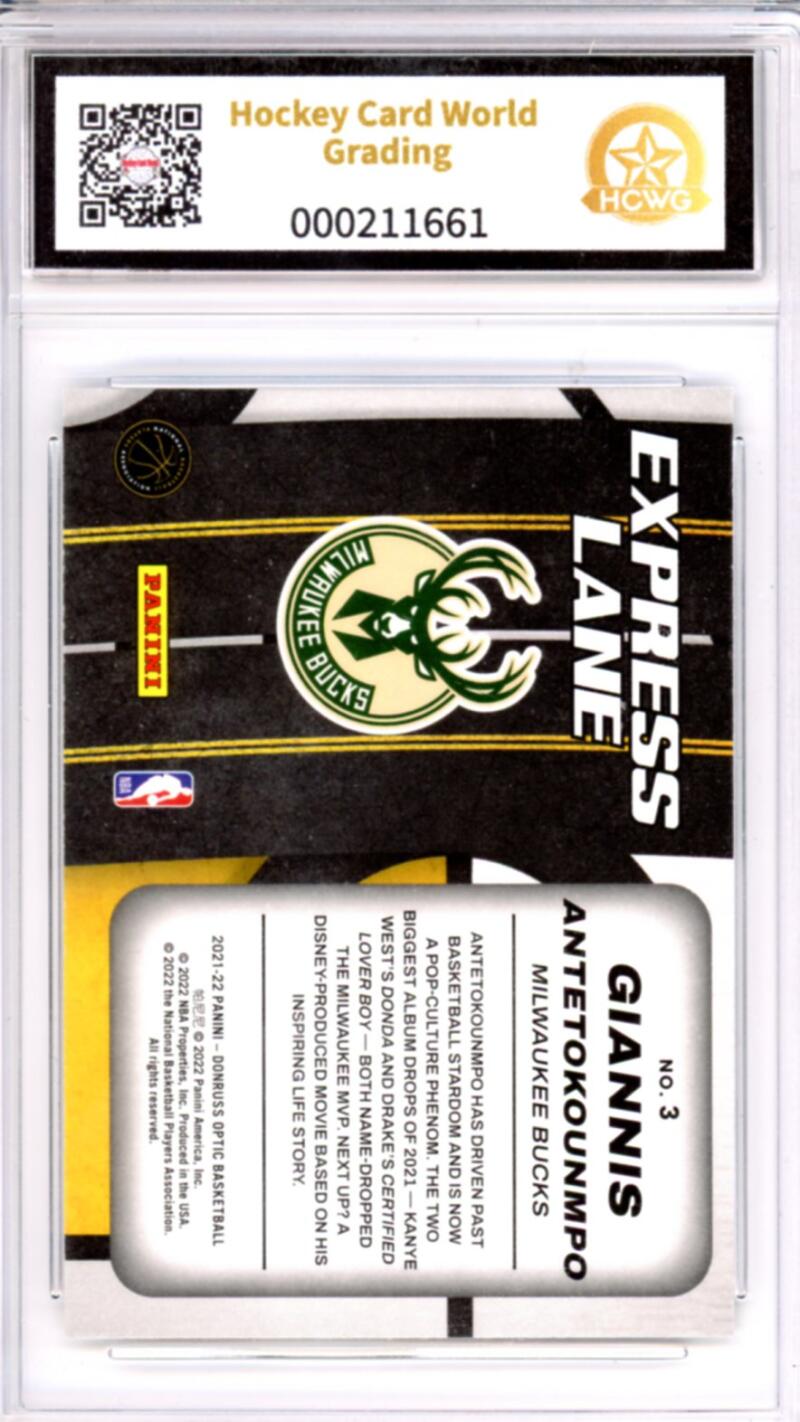 2021-22 Donruss Optic Express Lane #3 Giannis Antetokounmpo Basketball HCWG 9 Image 2