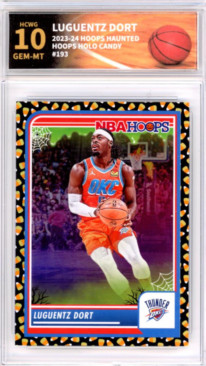 2023-24 Hoops Haunted Hoops Holo Candy #193 Luguentz Dort Basketball HCWG 10 Image 1