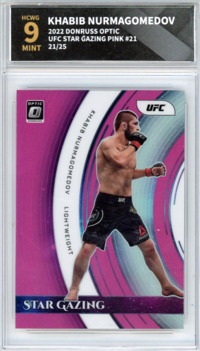 2022 Donruss Optic UFC Star Gazing Pink #21 Khabib Nurmagomedov 21/25 HCWG 9 Image 1