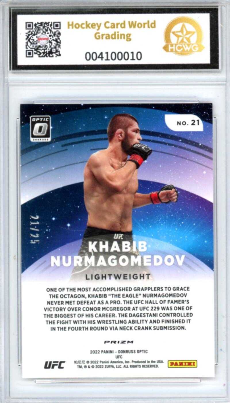 2022 Donruss Optic UFC Star Gazing Pink #21 Khabib Nurmagomedov 21/25 HCWG 9 Image 2