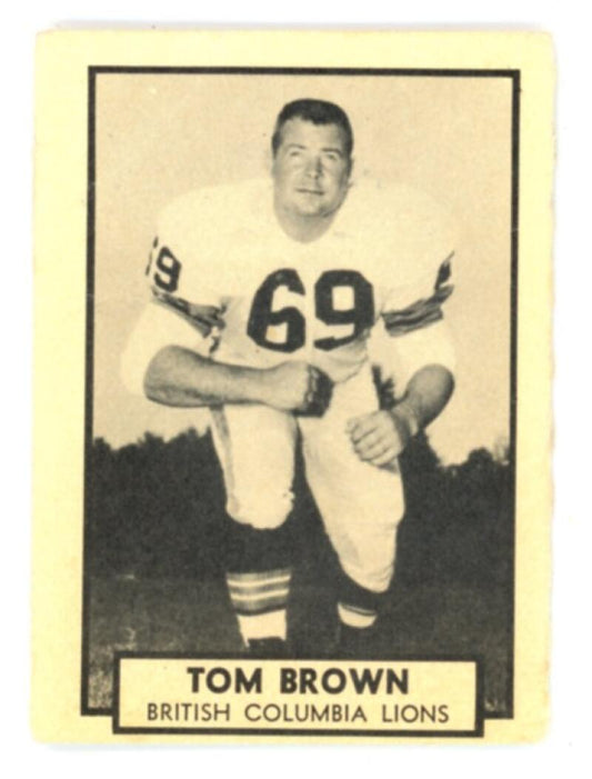1962 Topps CFL #3 Tom Brown Football Trading Card  V103084 Image 1