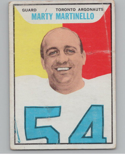 1965 Topps CFL #108 Marty Martinello Football Trading Card  V103095 Image 1