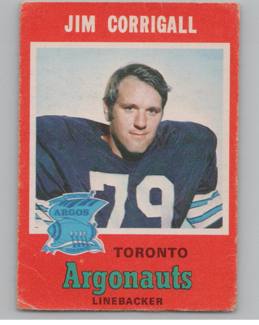 1971 O-Pee-Chee CFL #5 Jim Corrigall Football Trading Card  V103103 Image 1