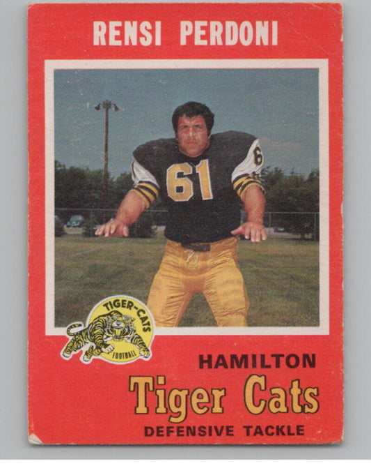 1971 O-Pee-Chee CFL #63 Rensi Perdoni Football Trading Card  V103105 Image 1