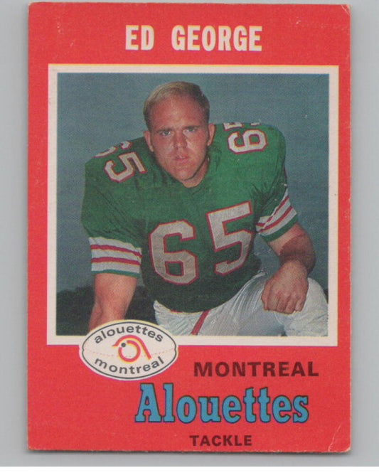 1971 O-Pee-Chee CFL #112 Ed George Football Trading Card  V103107 Image 1