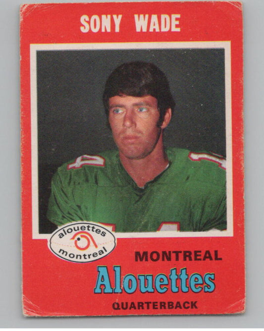 1971 O-Pee-Chee CFL #117 Sonny Wade Football Trading Card  V103111 Image 1