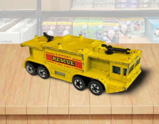 1979 Hot Wheels Yellow Airport Rescue Fire Dept Truck Vintage Toy Car Hong Kong Image 1
