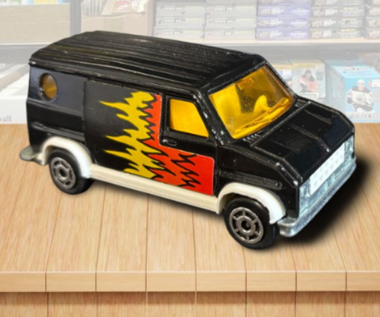 1980s Majorette Matchbox Corgi U.S Van Flames Vintage Toy Car Made in France Image 1