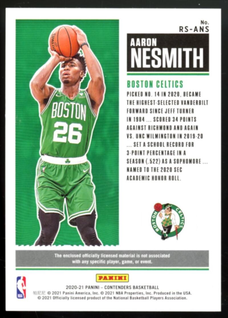 2020-21 Panini Contenders Rookie Ticket Swatches #6 Aaron Nesmith Jersey V103113 Image 2