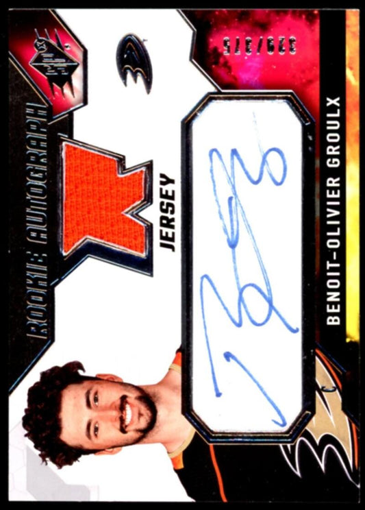 2021-22 SPx Rookie Jersey Autographs /375 #BG Benoit-Olivier Groulx  V103116 Image 1