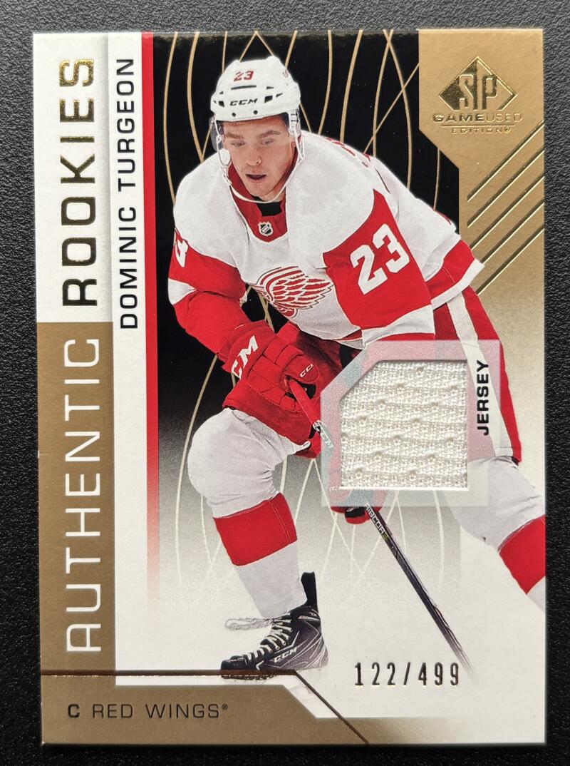 2018-19 SP Game Used Gold #114 Dominic Turgeon Jersey Rookie 122/499 V103119 Image 1