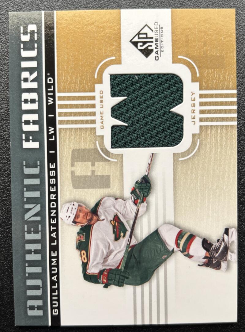 2011-12 SP Game Used Authentic Fabrics Gold Jersey Guillaume Latendresse V103127 Image 1