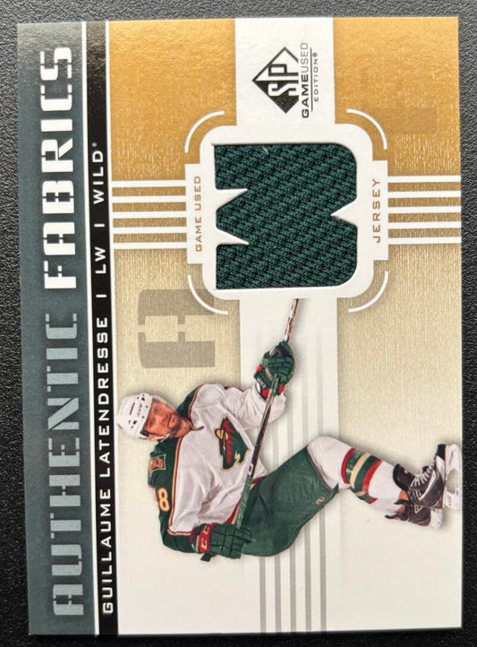2011-12 SP Game Used Authentic Fabrics Gold Jersey Guillaume Latendresse V103127 Image 1