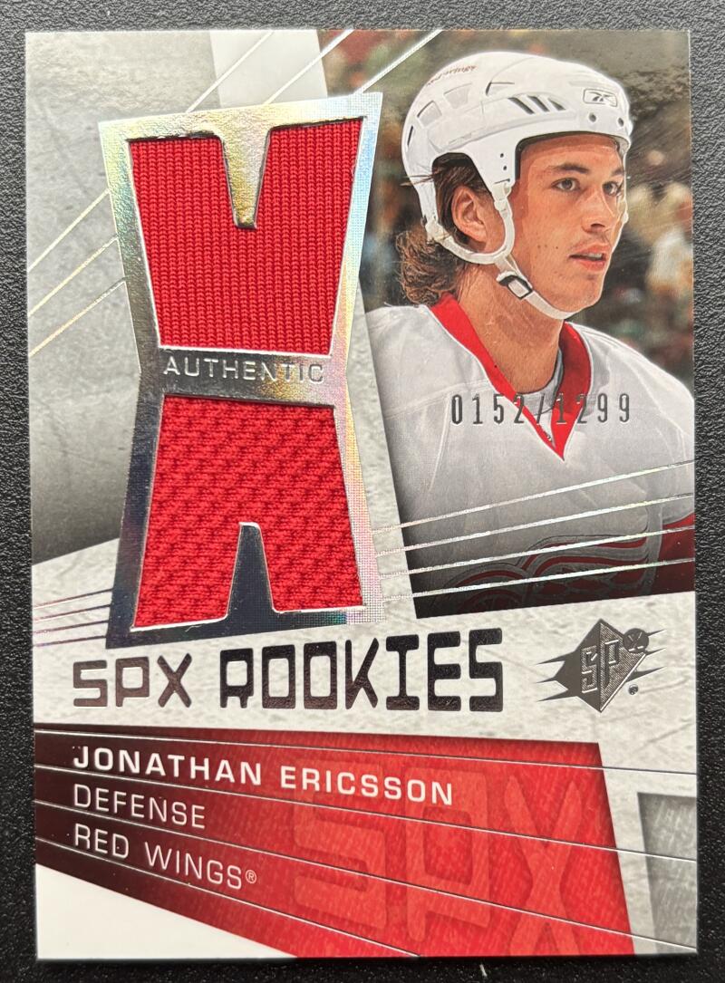2008-09 SPx #131 Jonathan Ericsson 152/1299 Jersey RC Rookie V103133 Image 1