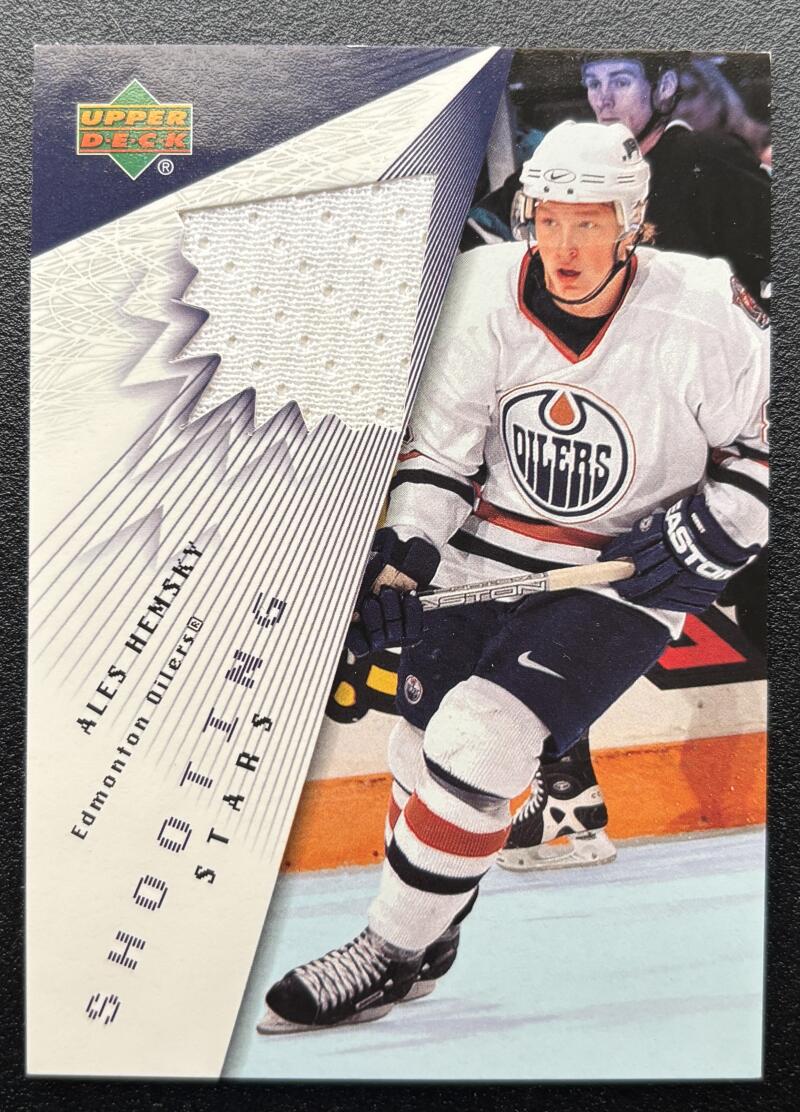 2003-04 Upper Deck Shooting Stars #STAH Ales Hemsky Jersey V103135 Image 1