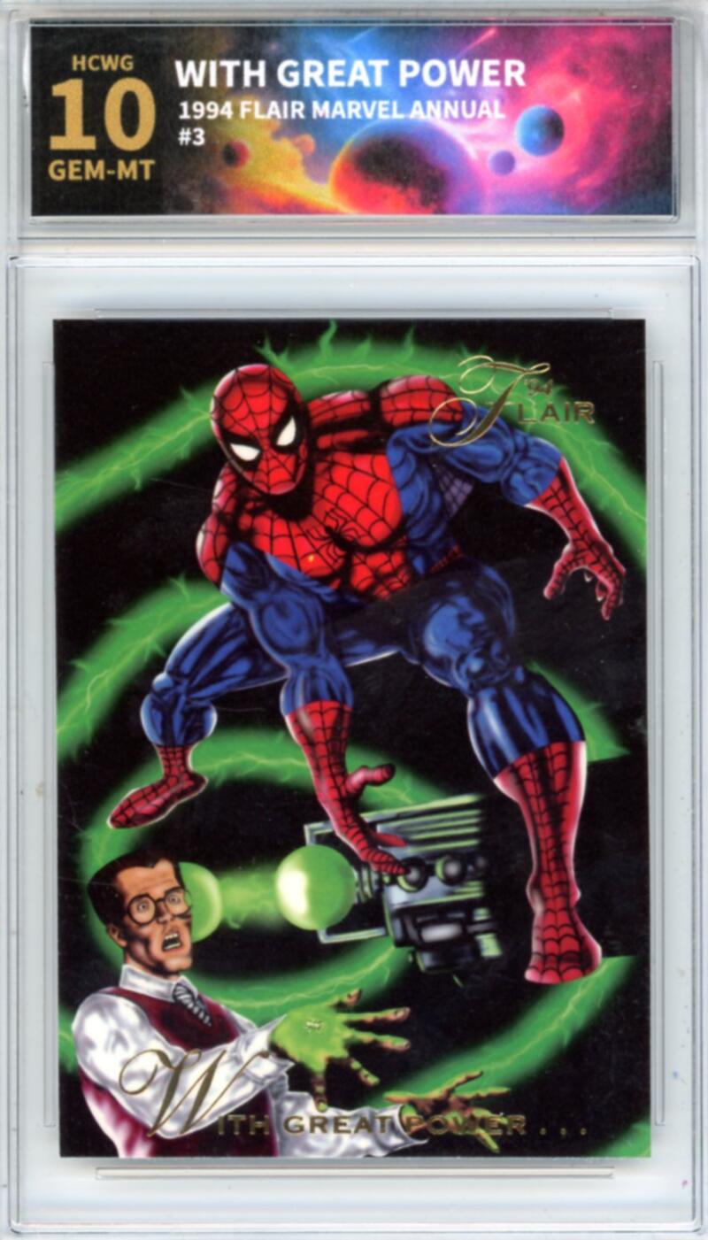 1994 Flair Marvel Annual #3 With Great Power Graded Gem-Mint HCWG 10 Image 1