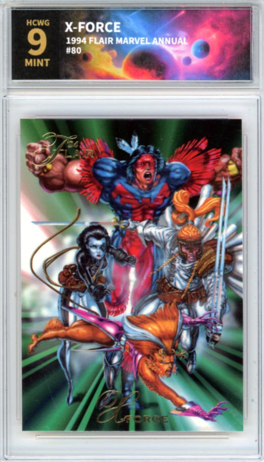 1994 Flair Marvel Annual #80 X-Force Graded Mint HCWG 9 Image 1
