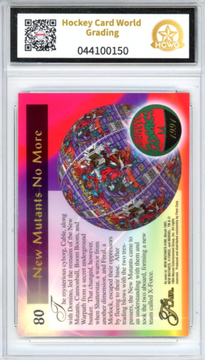 1994 Flair Marvel Annual #80 X-Force Graded Mint HCWG 9 Image 2