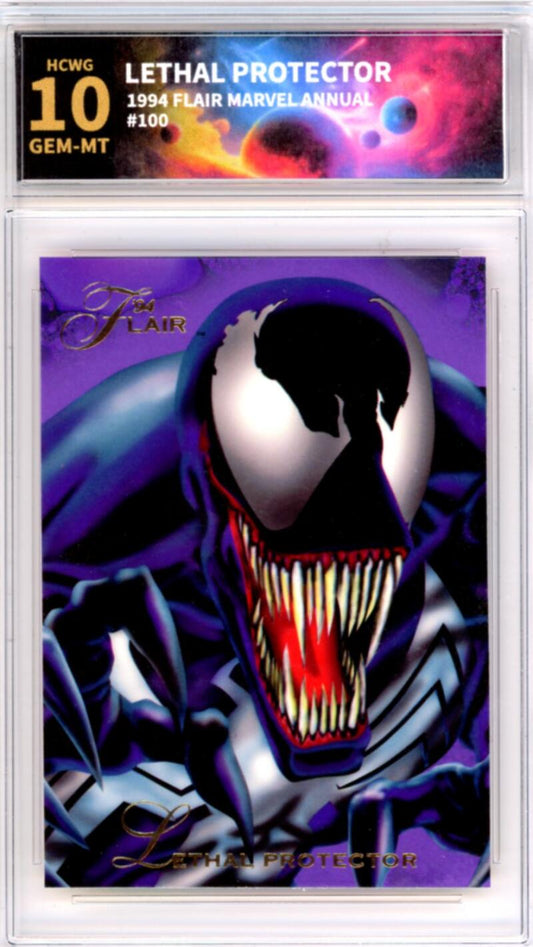 1994 Flair Marvel Annual #100 Lethal Protector Graded Gem-Mint HCWG 10 Image 1