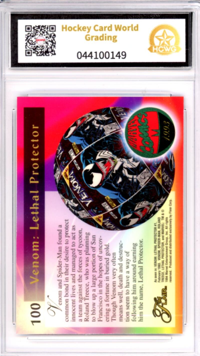 1994 Flair Marvel Annual #100 Lethal Protector Graded Gem-Mint HCWG 10 Image 2