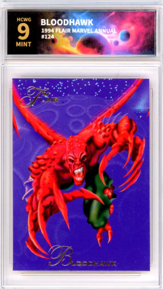 1994 Flair Marvel Annual #124 Bloodhawk Graded Mint HCWG 9 Image 1