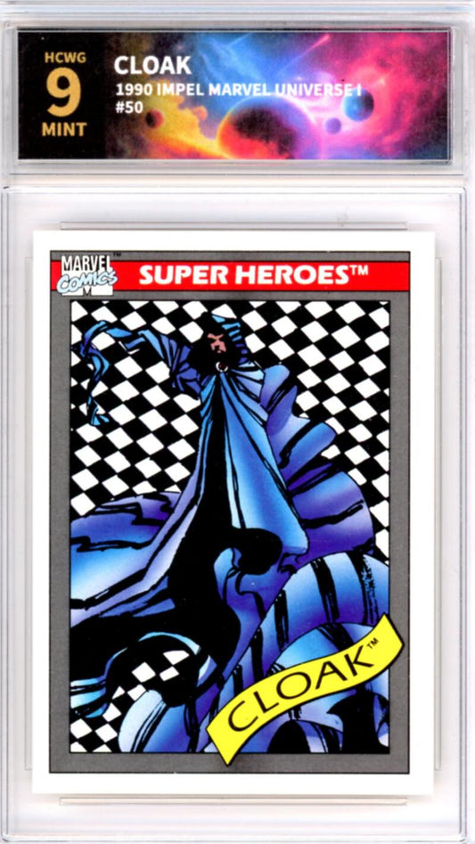 1990 Impel Marvel Universe I #50 Cloak Graded Gem-Mint HCWG 9 Image 1