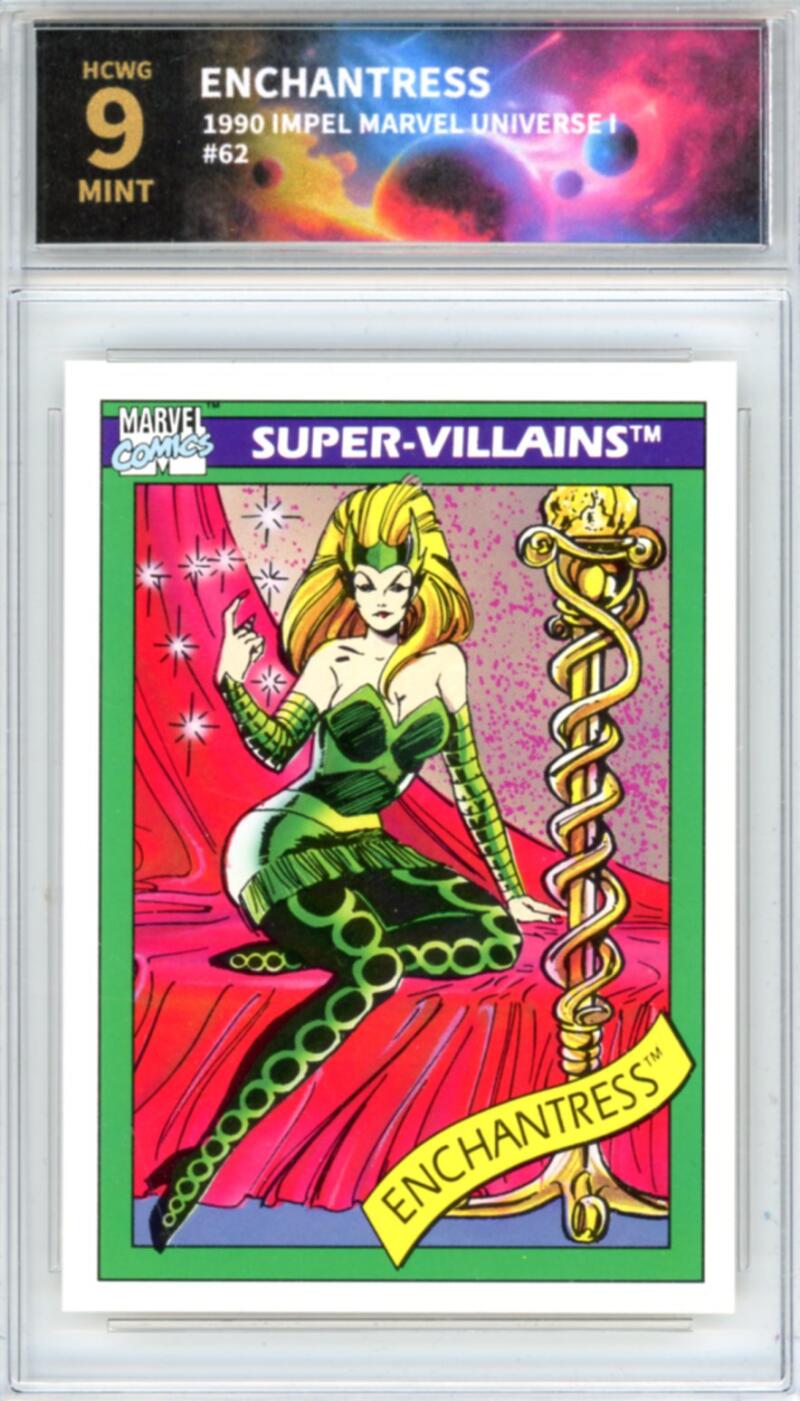 1990 Impel Marvel Universe I #62 Enchantress Graded Gem-Mint HCWG 9 Image 1