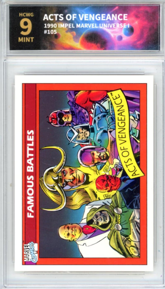 1990 Impel Marvel Universe I #105 Acts of Vengeance Graded Mint HCWG 9 Image 1