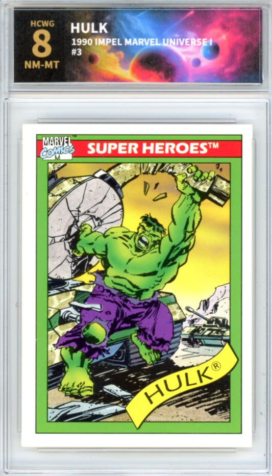 1990 Impel Marvel Universe I #3 Hulk Graded Mint HCWG 8 Image 1