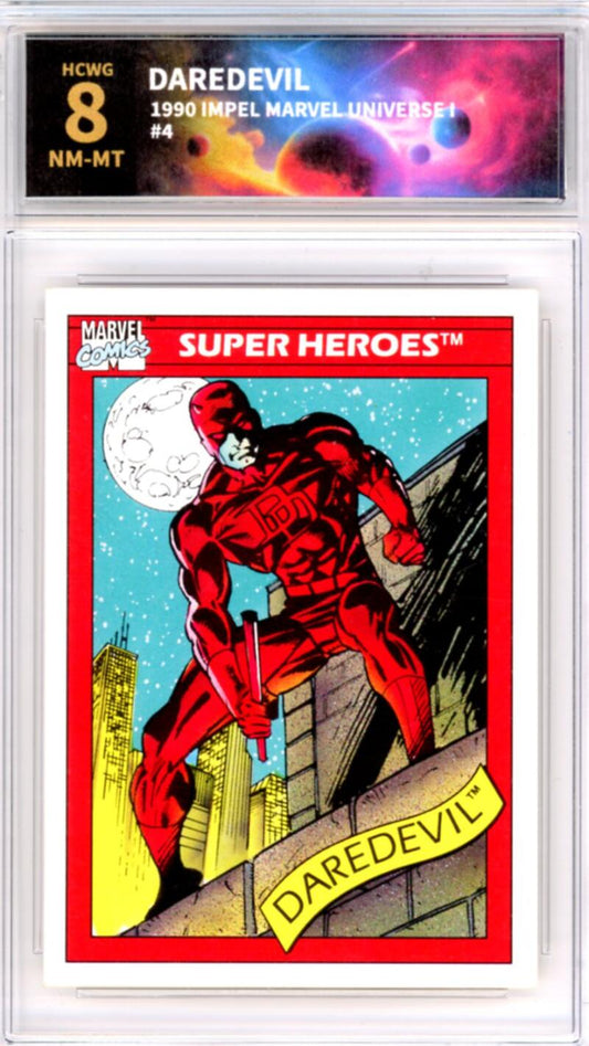 1990 Impel Marvel Universe I #4 Daredevil Graded Mint HCWG 8 Image 1