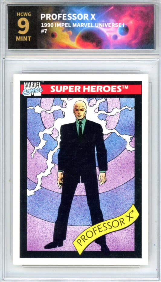 1990 Impel Marvel Universe I #7 Professor X Graded Mint HCWG 9 Image 1