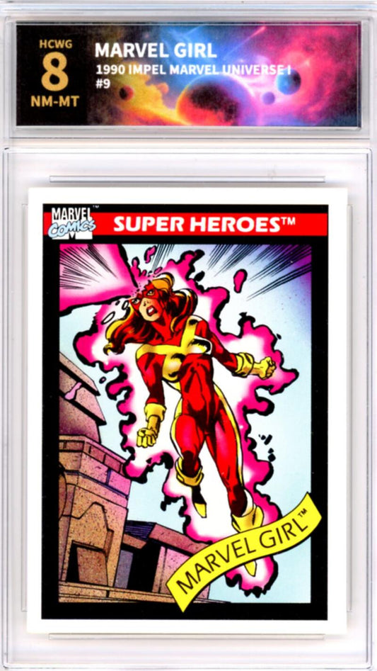 1990 Impel Marvel Universe I #9 Marvel Girl Graded Mint HCWG 8 Image 1