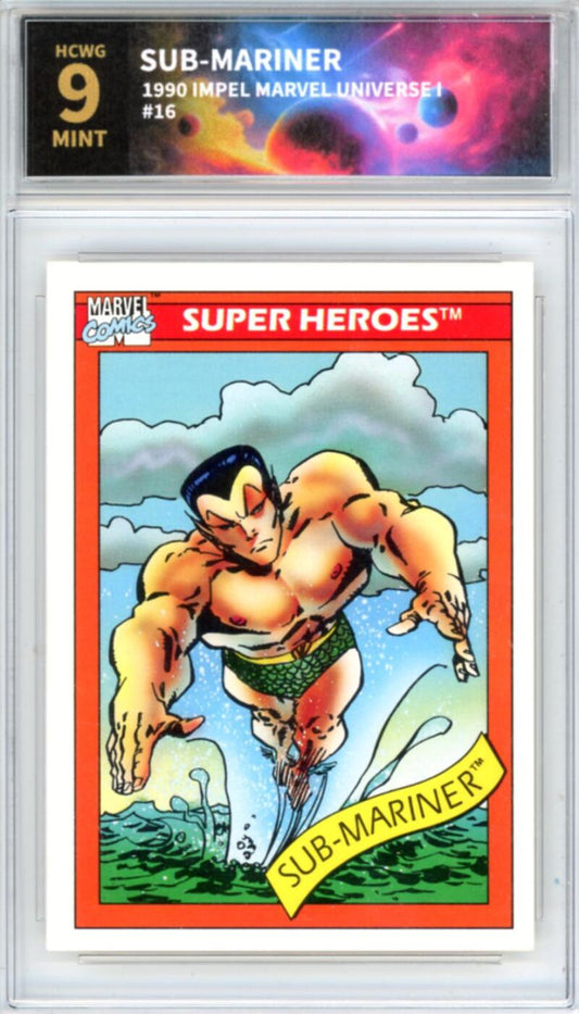 1990 Impel Marvel Universe I #16 Sub-Mariner Graded Mint HCWG 9 Image 1